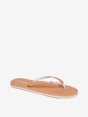 Luna Blu Light Brown Self-Textured Flip-Flops