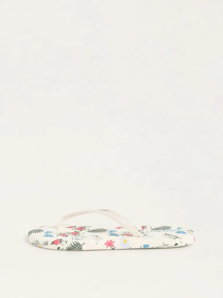 LUNA BLU White Shiny Strap Flip-Flop