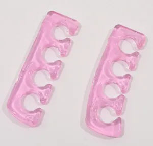 Manicure Pedicure Nails Finger Separator Flexible Finger Toe Spacers 1 Pair Pink