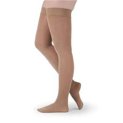 Medi Assure 15-20mmHg Closed Toe Thigh Length W/Beaded Silicone Top Band - Petite