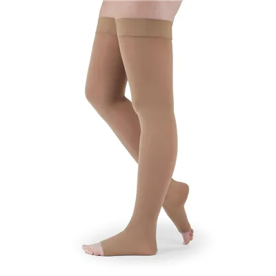 Medi Assure 20-30mmHg Open Toe Thigh Length W/Beaded Silicone Top Band - Petite