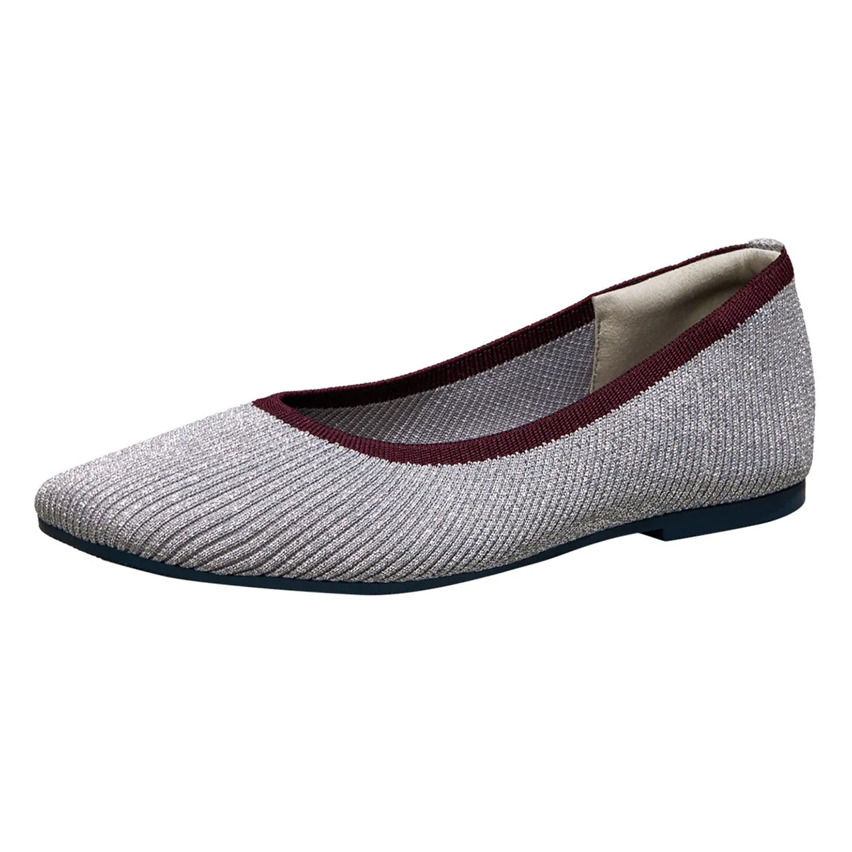 Neeman's Slip-Ons Flats for Women | Metallic Square | Silver