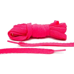 Neon Pink Flat Shoe Laces