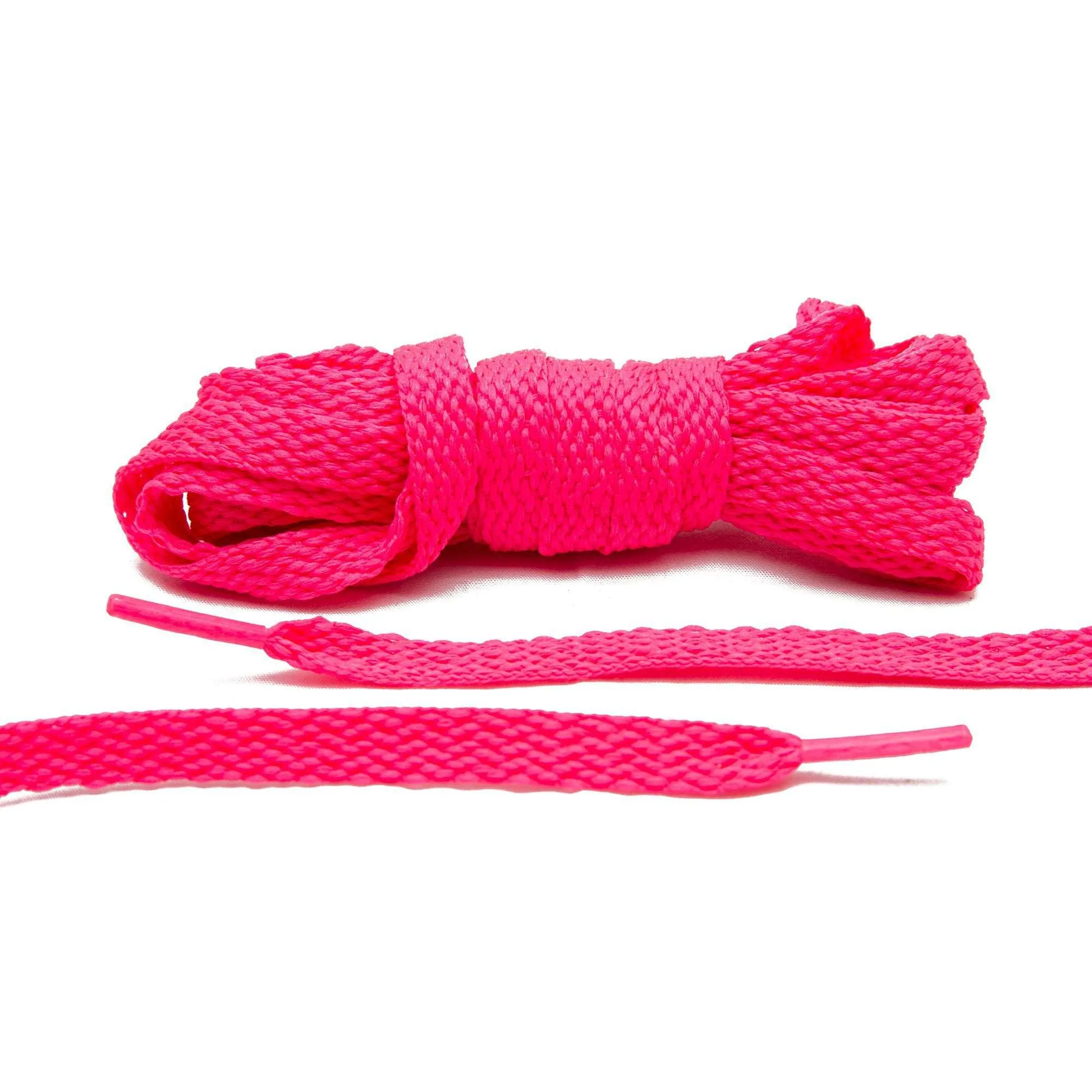 Neon Pink Flat Shoe Laces