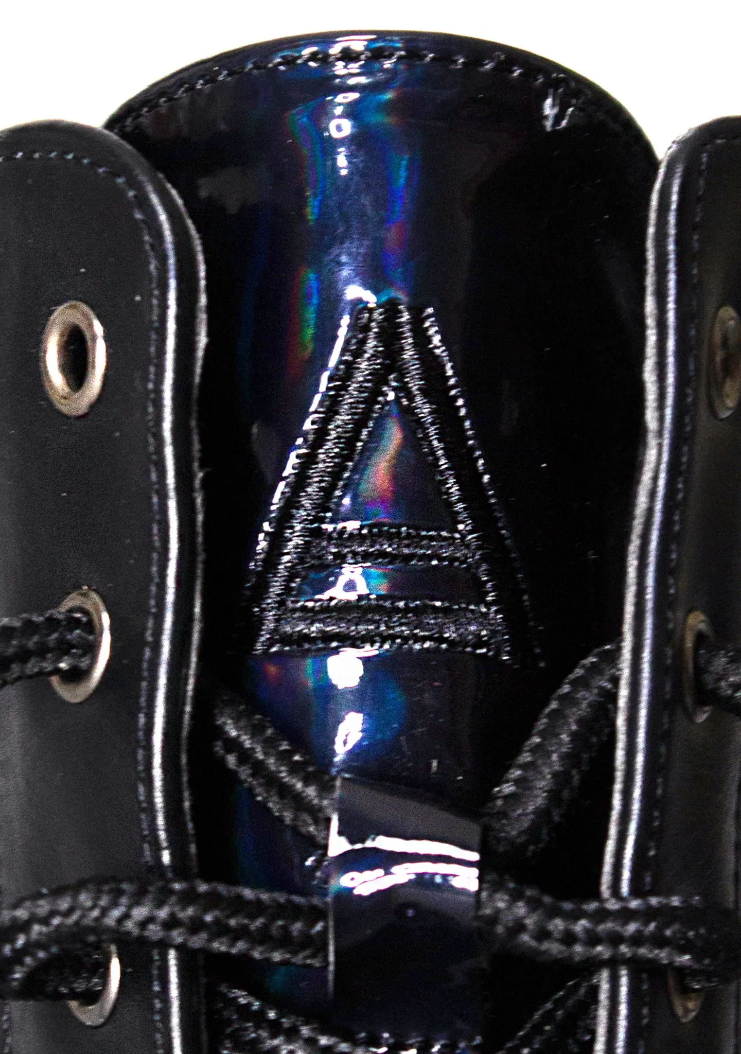 Nightshade Hi Hologram Black Platform Boots