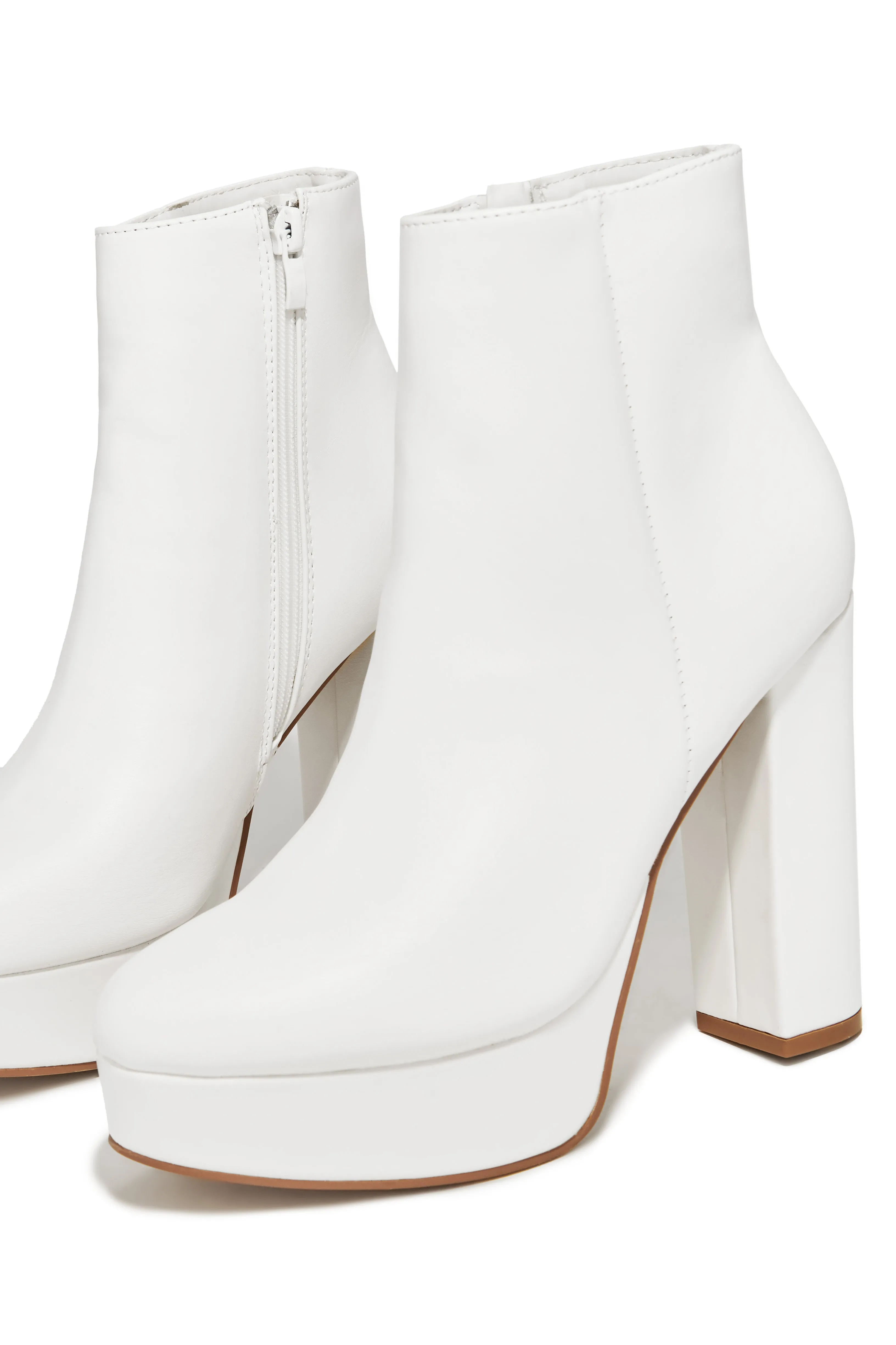 Oaklynn Platform Ankle Boots - White