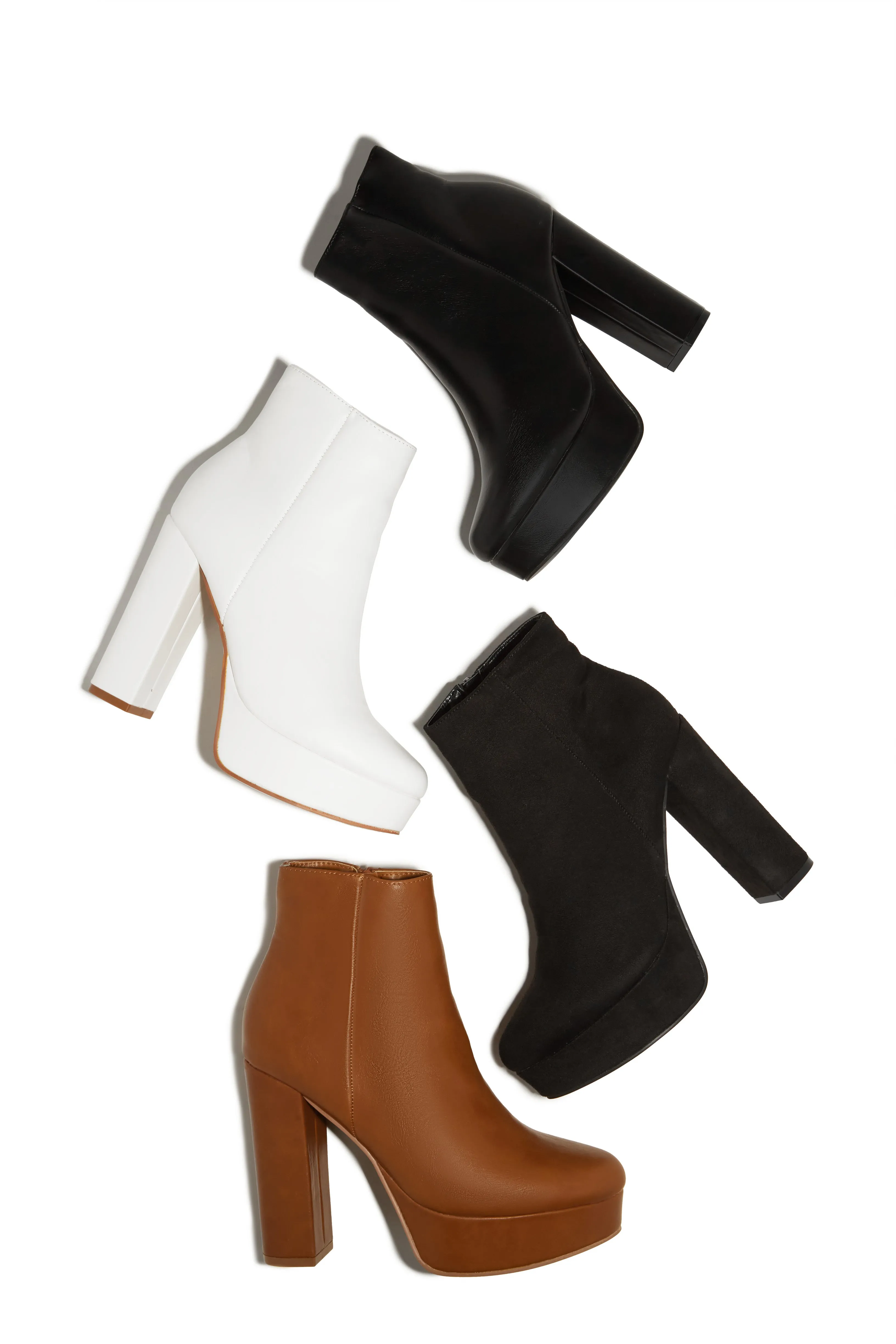 Oaklynn Platform Ankle Boots - White