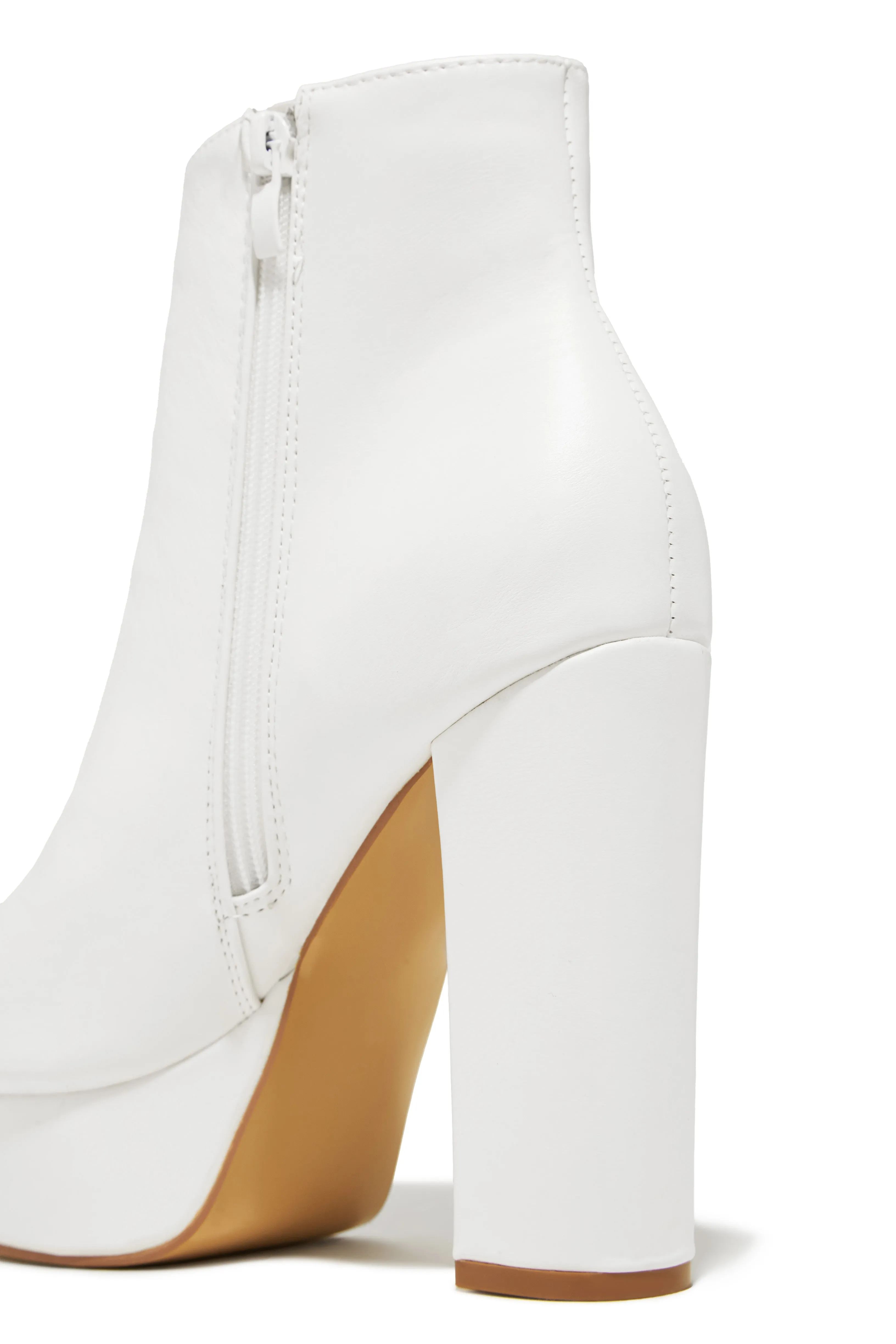 Oaklynn Platform Ankle Boots - White