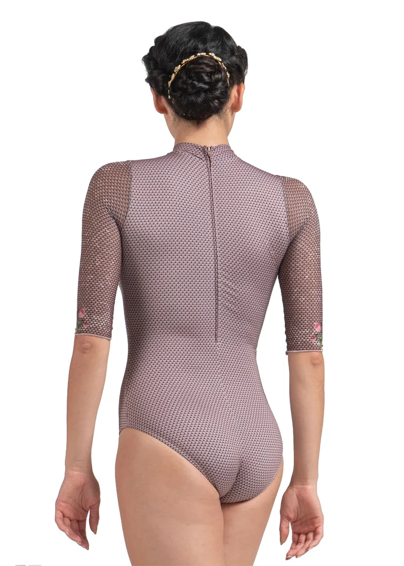 ON SALE Melissa 1/2 Sleeve High Neck Leotard