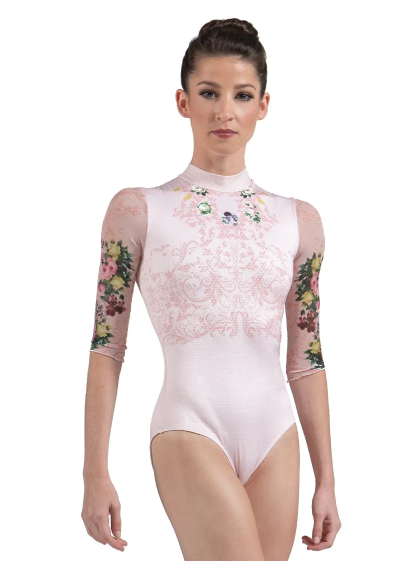 ON SALE Melissa 1/2 Sleeve High Neck Leotard