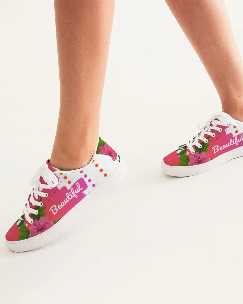 Pink Hibiscus Beautiful Graphic Print Sneakers