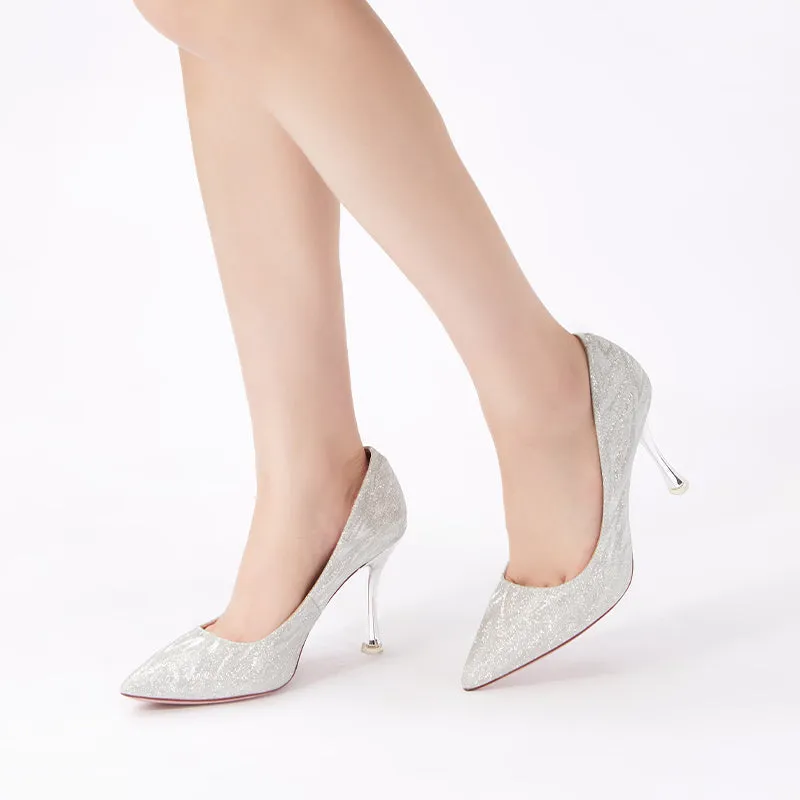 Pointed Thin Heel Shallow Pumps