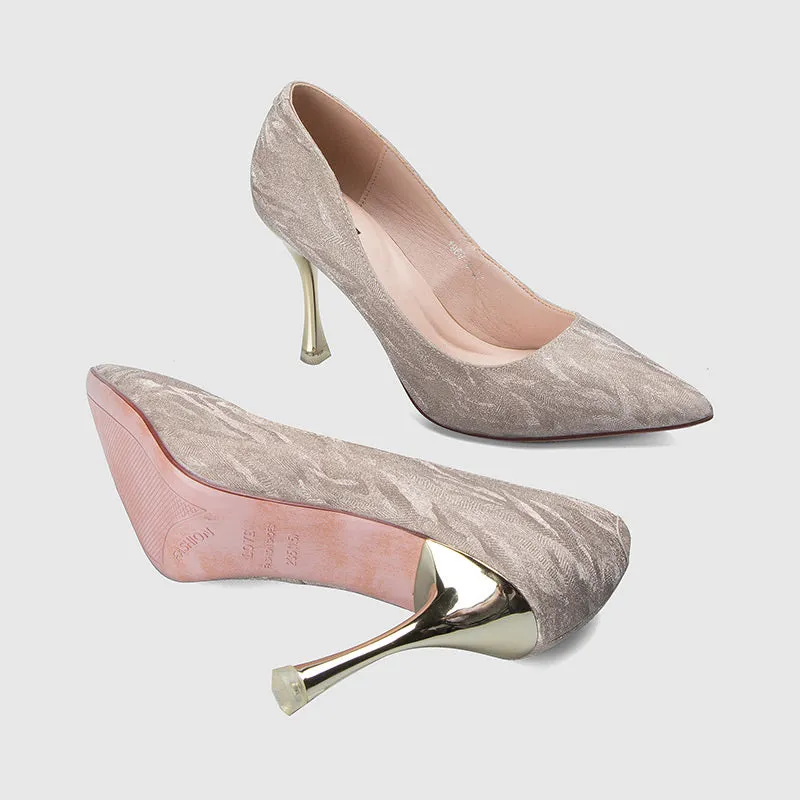 Pointed Thin Heel Shallow Pumps