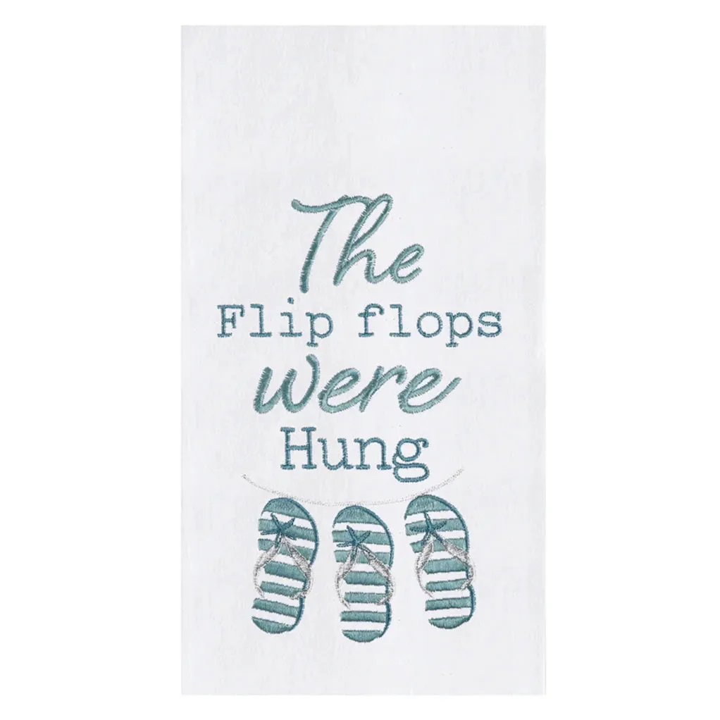 "Flip Flops Were Hung" Cotton  Kitchen Towel