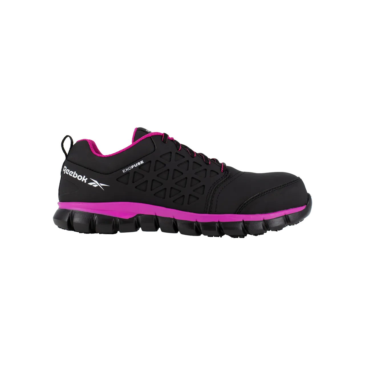 Reebok Work RB491 Women's Sublite Composite Safety Toe Cushion Athletic Shoe - Black and Pink