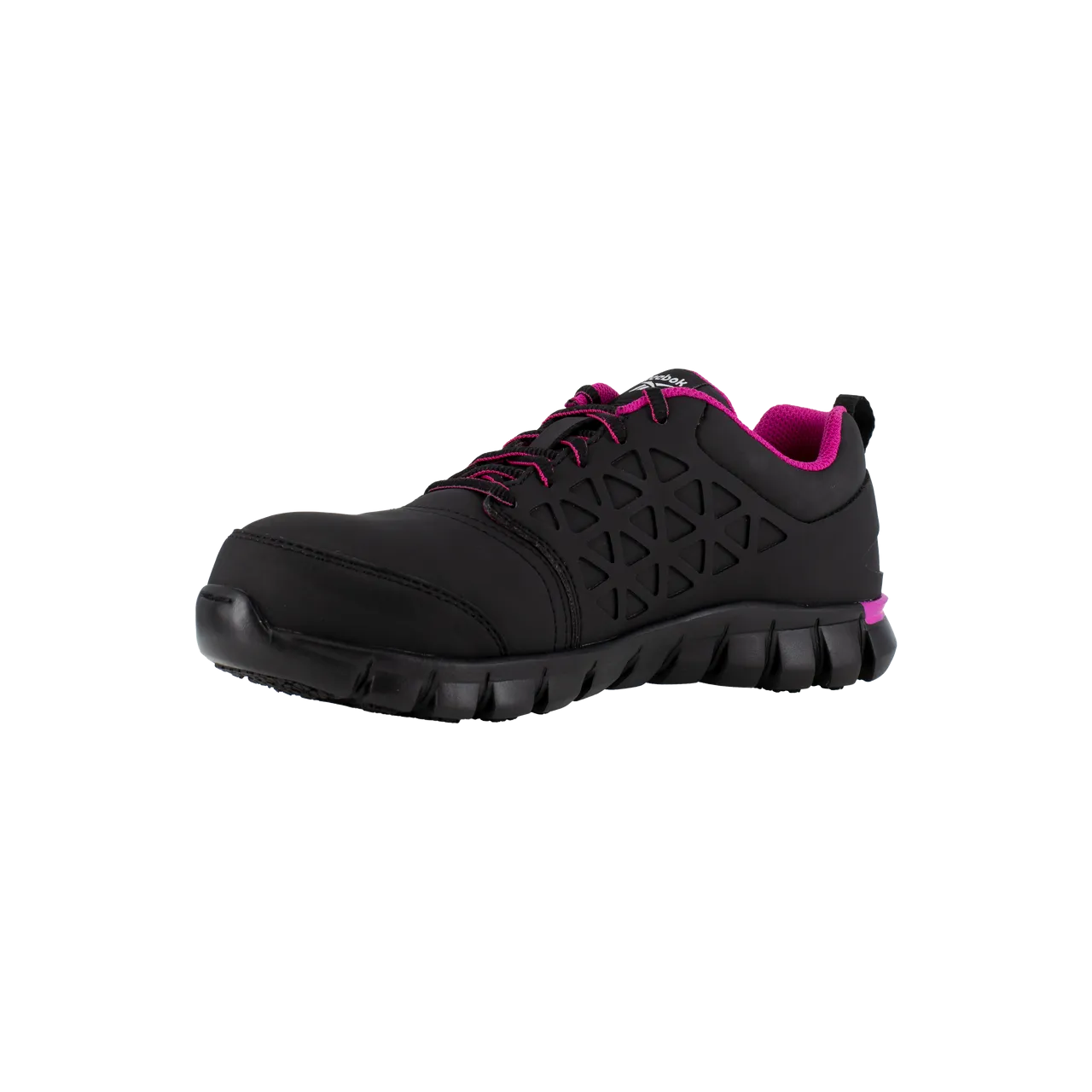 Reebok Work RB491 Women's Sublite Composite Safety Toe Cushion Athletic Shoe - Black and Pink