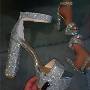 Rhinestone Crystal Platform Sandals