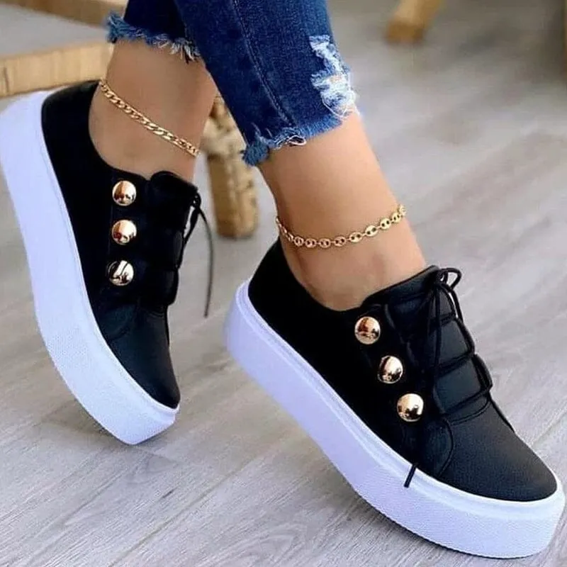 Round Toe Platform Casual Shoes