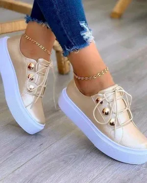 Round Toe Platform Casual Shoes