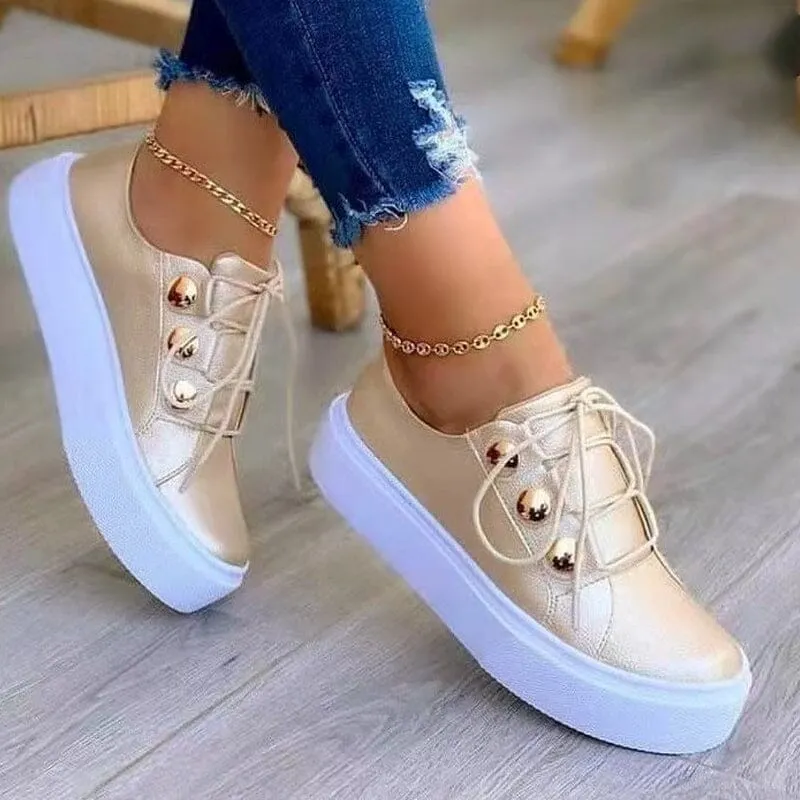 Round Toe Platform Casual Shoes