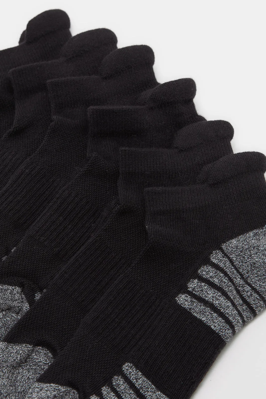 Senior Boys Black And Grey Printed Ankle Socks Set (3 Pairs)