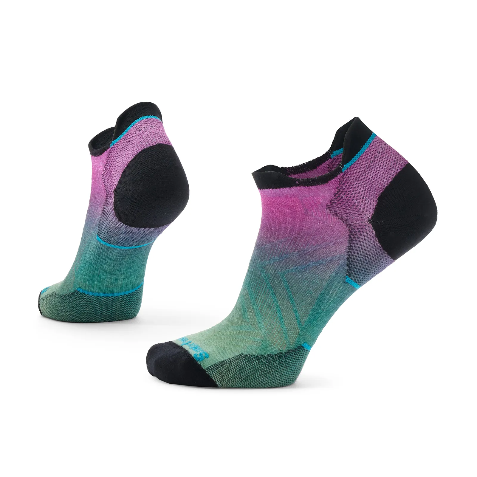 Smartwool Run Zero Cushion Ombre Print Low Ankle Socks (Women) - Emerald Green