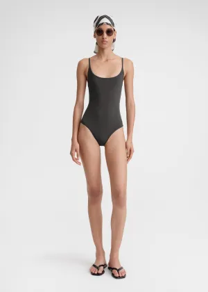 Square-neck swimsuit anthracite