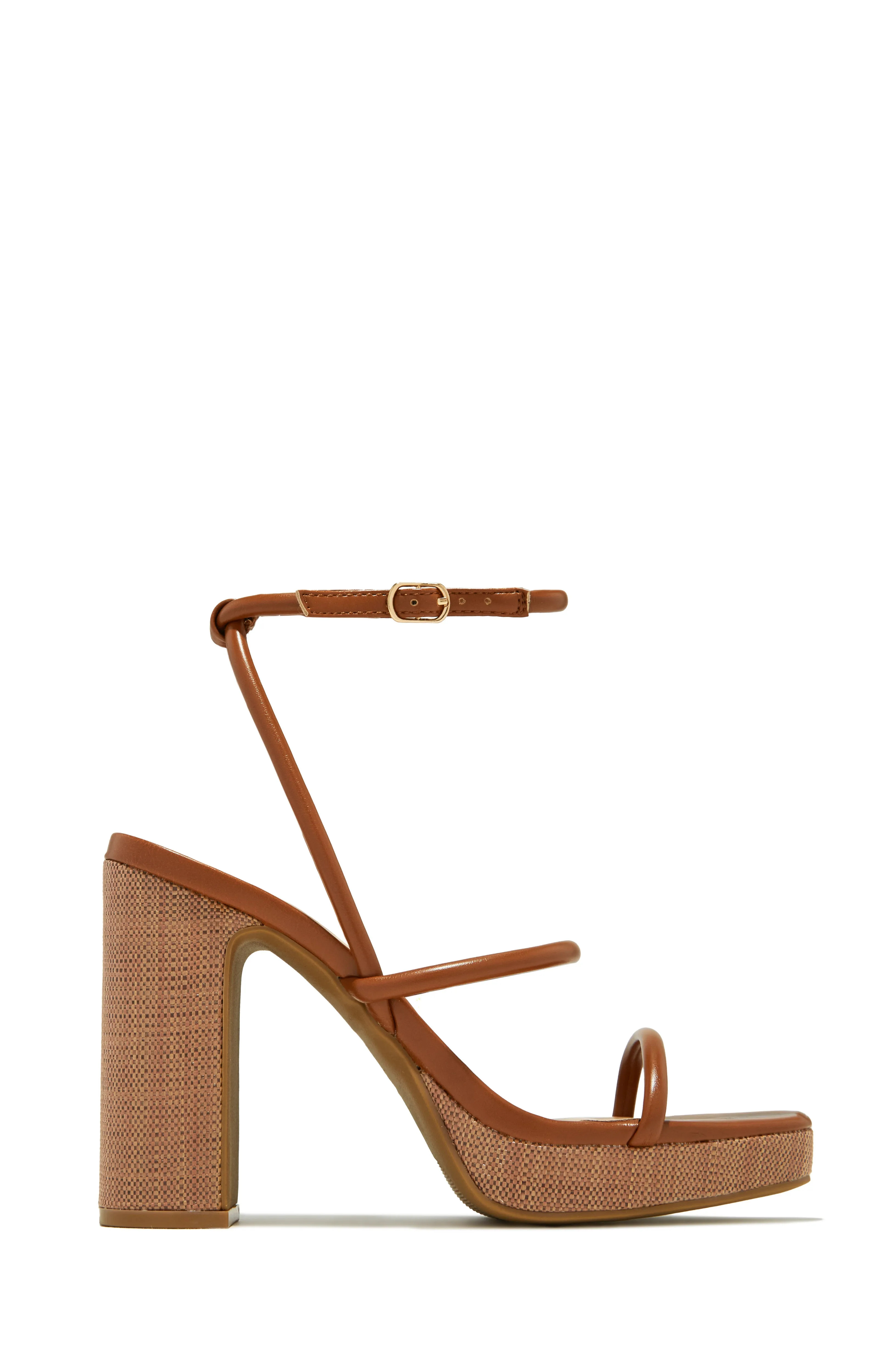 Thalia Platform Block Heels - Tan