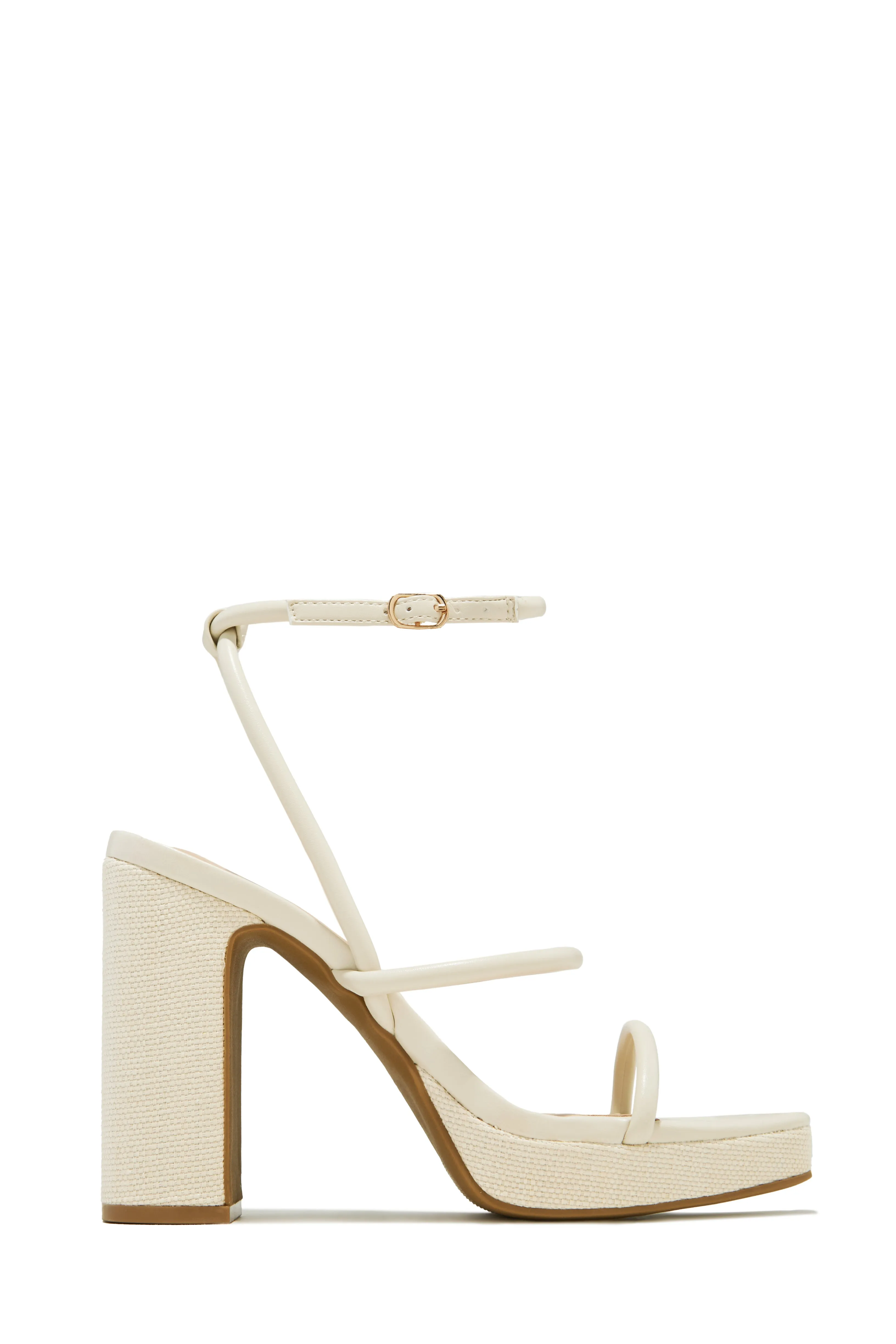 Thalia Platform Block Heels - Tan