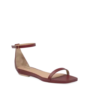 The Gigi - Merlot Leather Flat