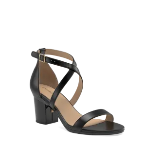 The Sandal - Coal Leather   Block Heel Kit 3 Coal