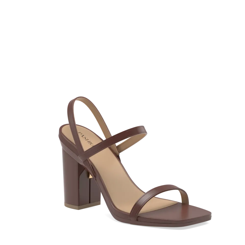 The Slingback Miranda - Walnut   Block Heel Kit 4 Walnut-FINAL SALE