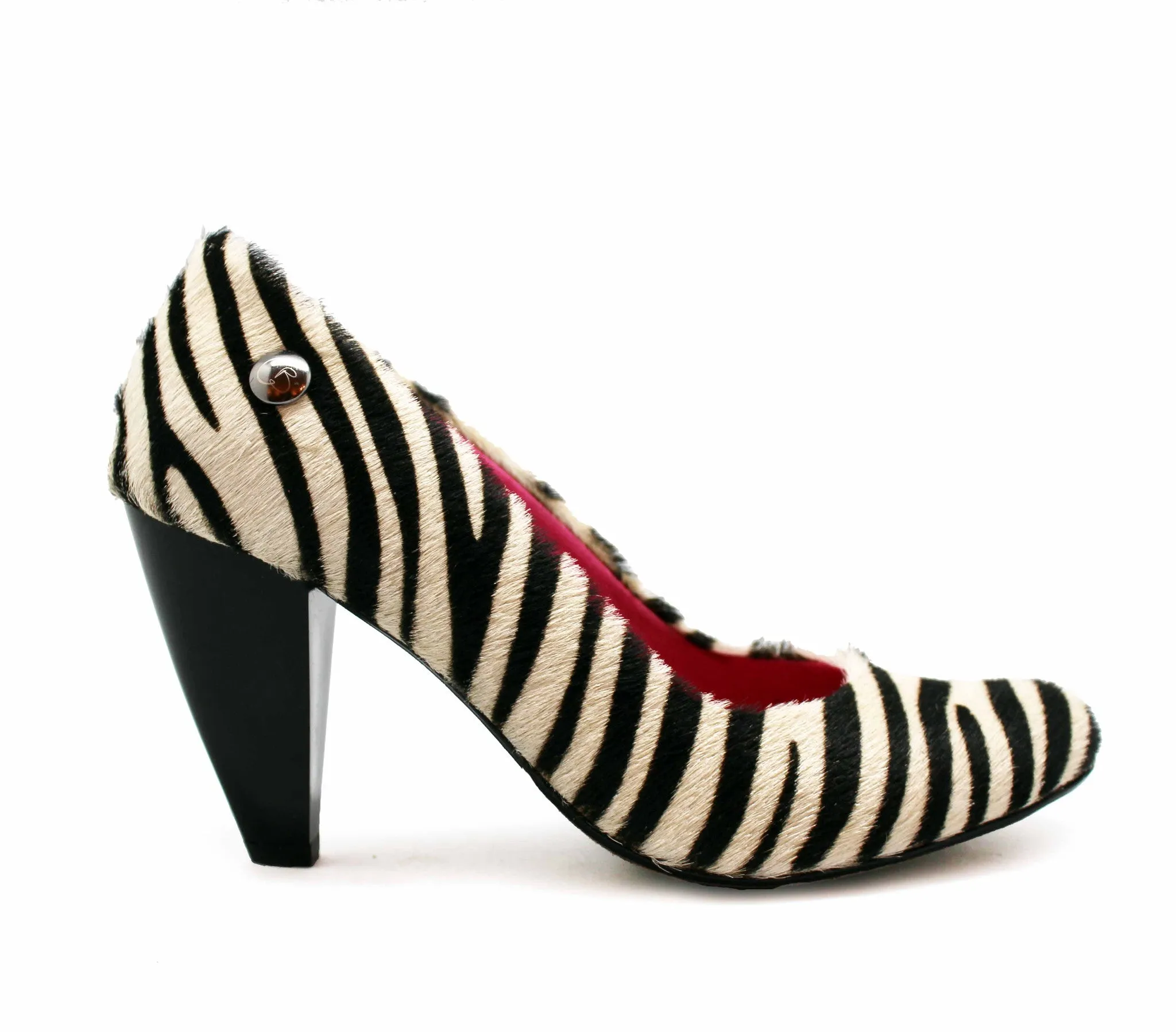 Tierra - Zebra Print cow hide heels