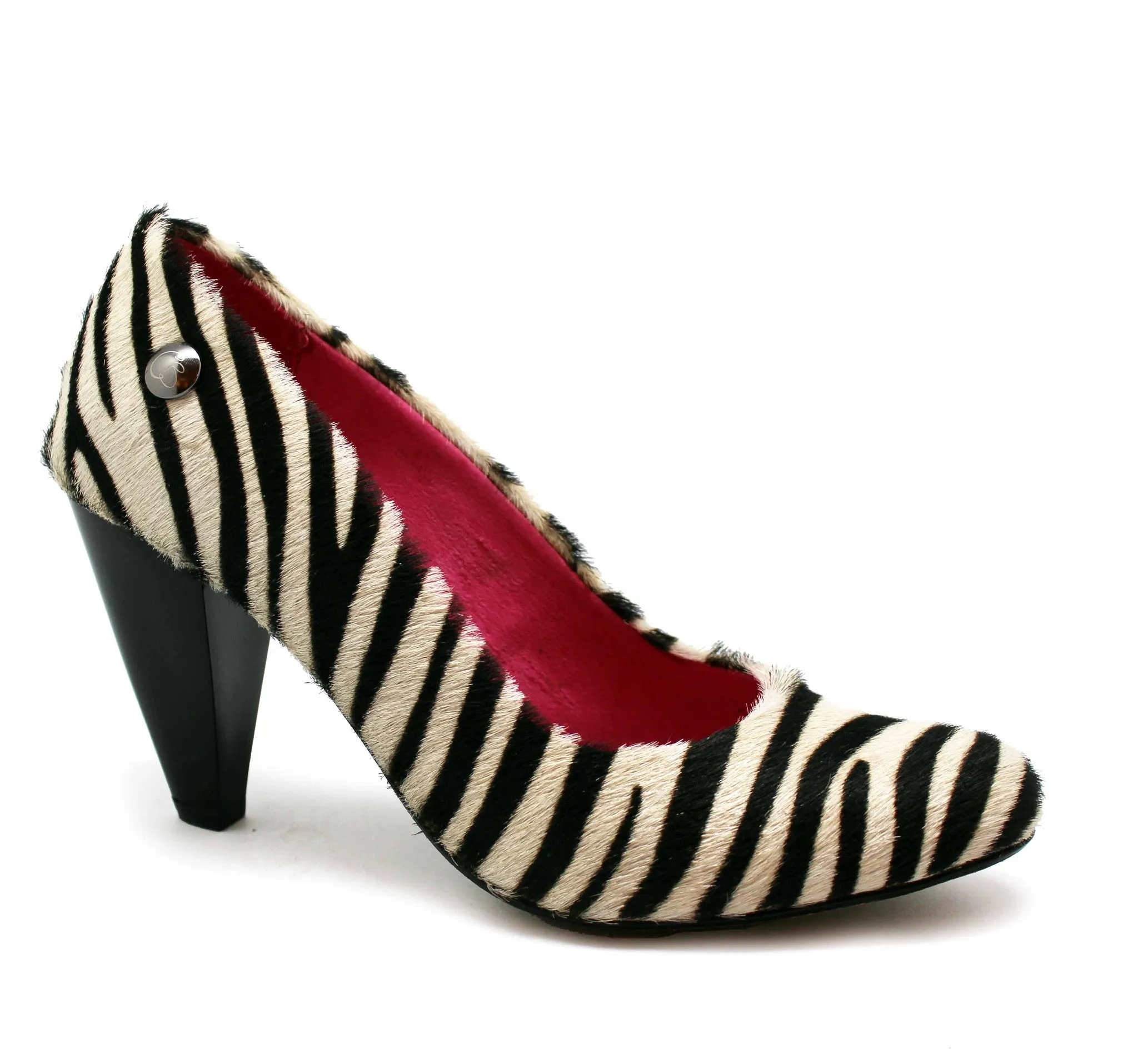 Tierra - Zebra Print cow hide heels