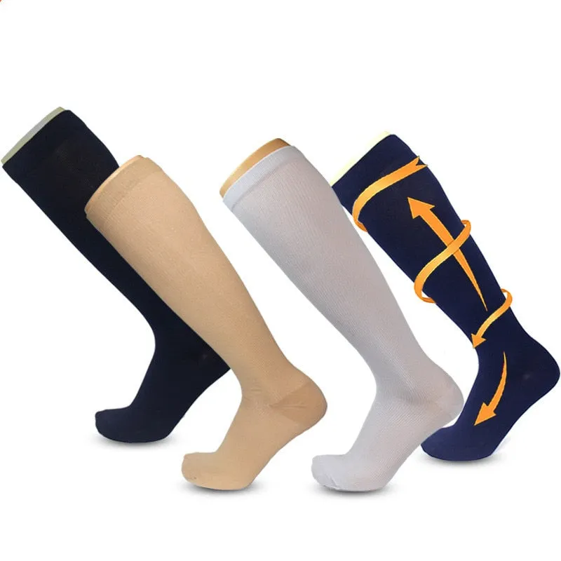 Unisex Professional Compression Socks, Breathable,   Anti Swelling,   Fatigue Pain Relief, High Stockings