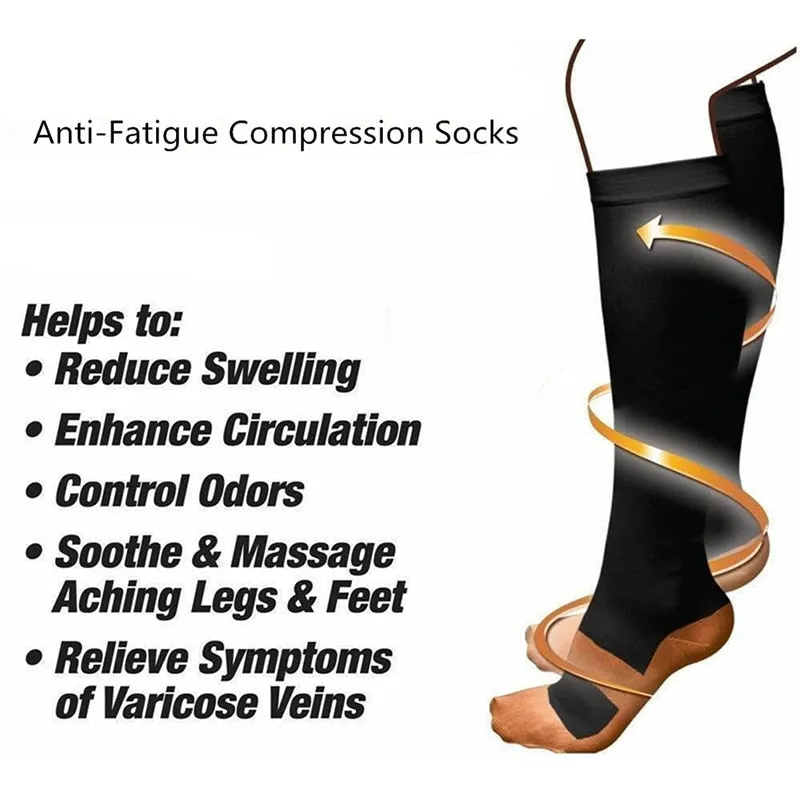 Unisex Professional Compression Socks, Breathable,   Anti Swelling,   Fatigue Pain Relief, High Stockings