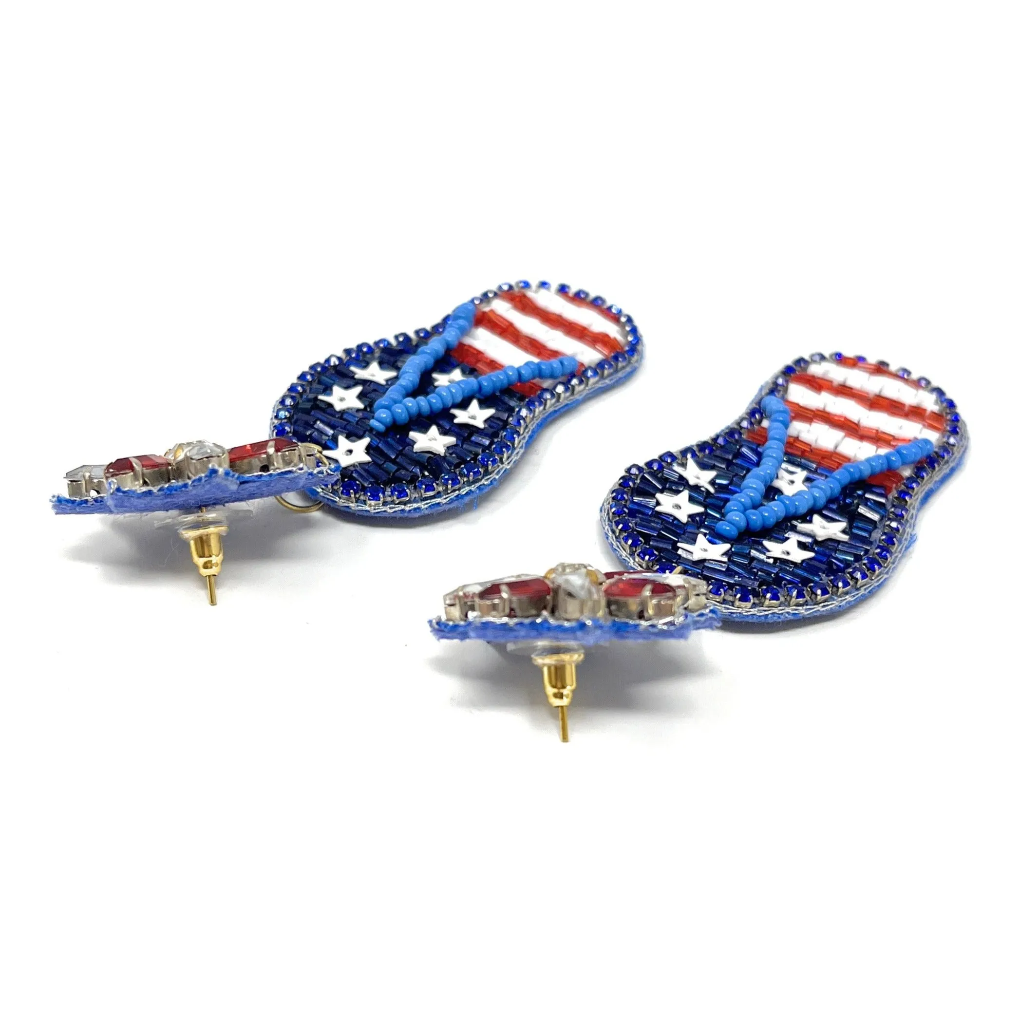 USA Flip-Flops Beaded Earrings