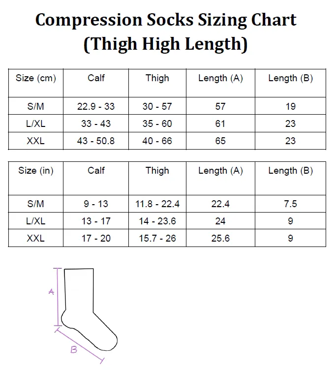 White Bow Thigh High Compression Socks