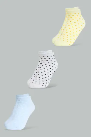 Women Assorted Polka Print Ankle Socks (Pack of 3)