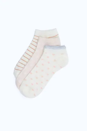 Women Pink Ankle Socks Set (Pack of 3)