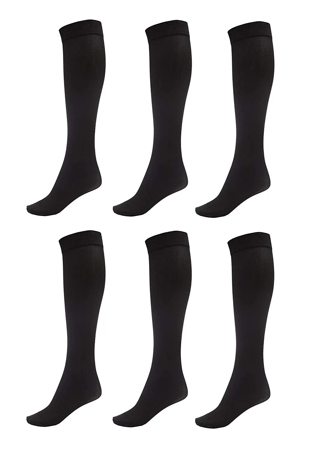 Womens Socks (6 Pack) - Silky Soft Thigh High Socks - Opaque Trouser Socks for Women - Knee High Socks for Women Size 9-11 - Stretchy Nylon Socks for Women - Women's Dress Socks for Any Occasion