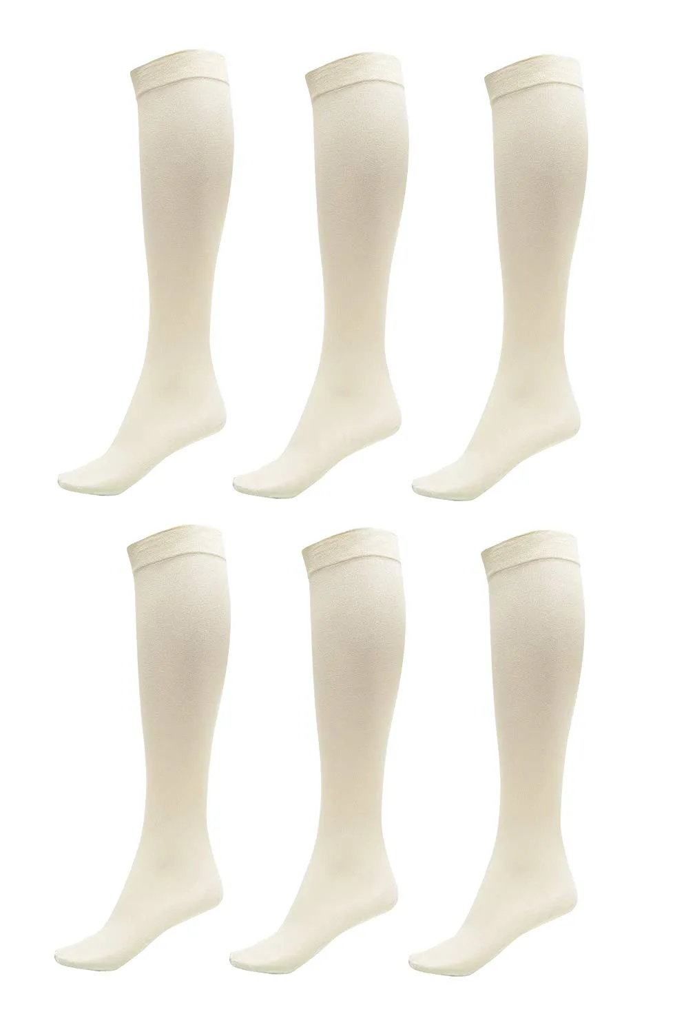 Womens Socks (6 Pack) - Silky Soft Thigh High Socks - Opaque Trouser Socks for Women - Knee High Socks for Women Size 9-11 - Stretchy Nylon Socks for Women - Women's Dress Socks for Any Occasion