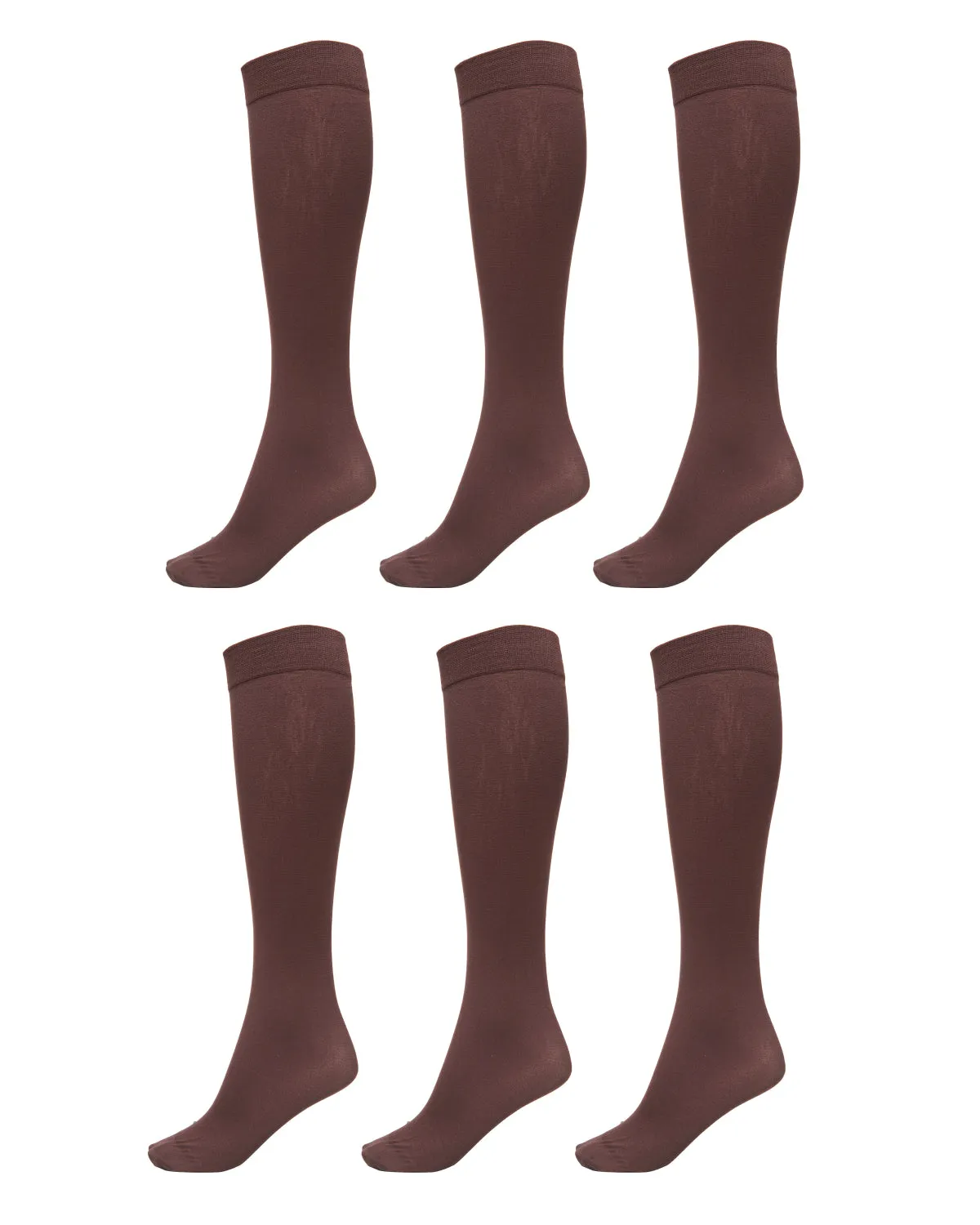 Womens Socks (6 Pack) - Silky Soft Thigh High Socks - Opaque Trouser Socks for Women - Knee High Socks for Women Size 9-11 - Stretchy Nylon Socks for Women - Women's Dress Socks for Any Occasion