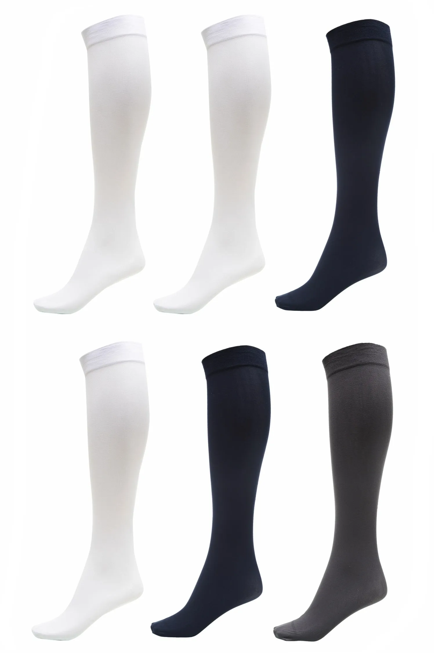 Womens Socks (6 Pack) - Silky Soft Thigh High Socks - Opaque Trouser Socks for Women - Knee High Socks for Women Size 9-11 - Stretchy Nylon Socks for Women - Women's Dress Socks for Any Occasion