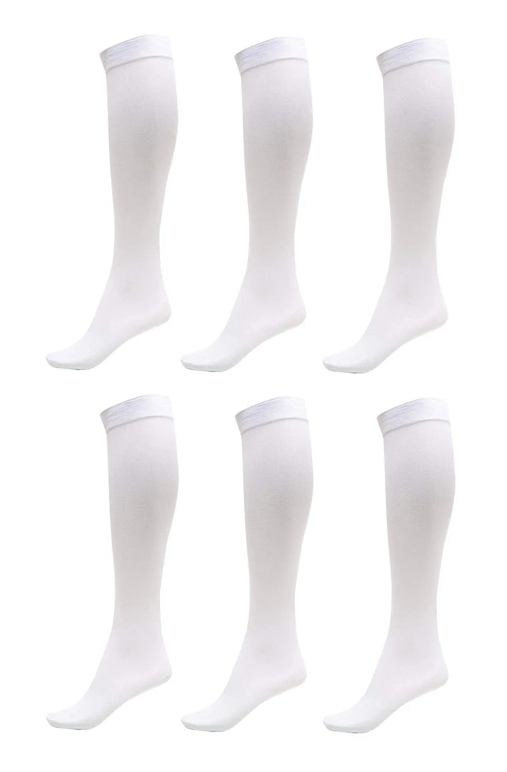 Womens Socks (6 Pack) - Silky Soft Thigh High Socks - Opaque Trouser Socks for Women - Knee High Socks for Women Size 9-11 - Stretchy Nylon Socks for Women - Women's Dress Socks for Any Occasion