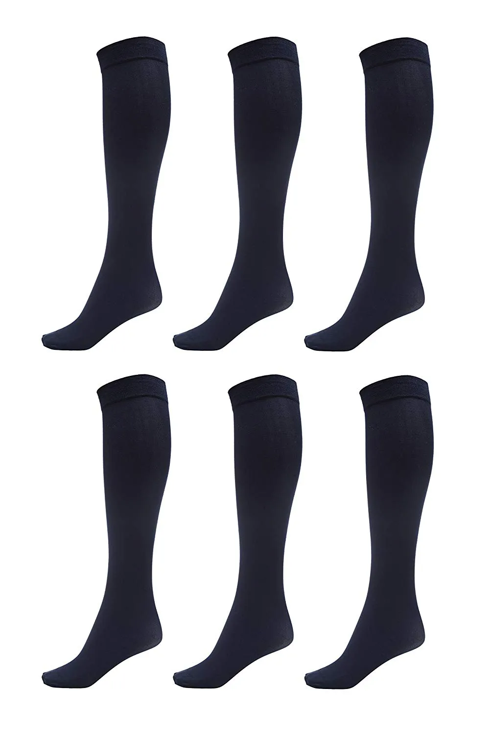 Womens Socks (6 Pack) - Silky Soft Thigh High Socks - Opaque Trouser Socks for Women - Knee High Socks for Women Size 9-11 - Stretchy Nylon Socks for Women - Women's Dress Socks for Any Occasion