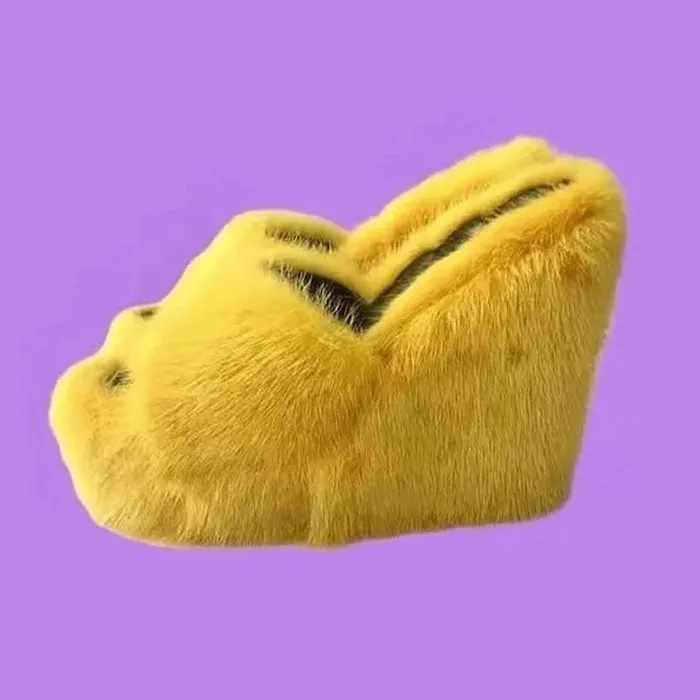 Y2K Aesthetic Fur Sandals