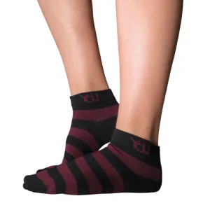 YoU Compression® Burgundy & Black • Ankle Socks 20-30 mmHg