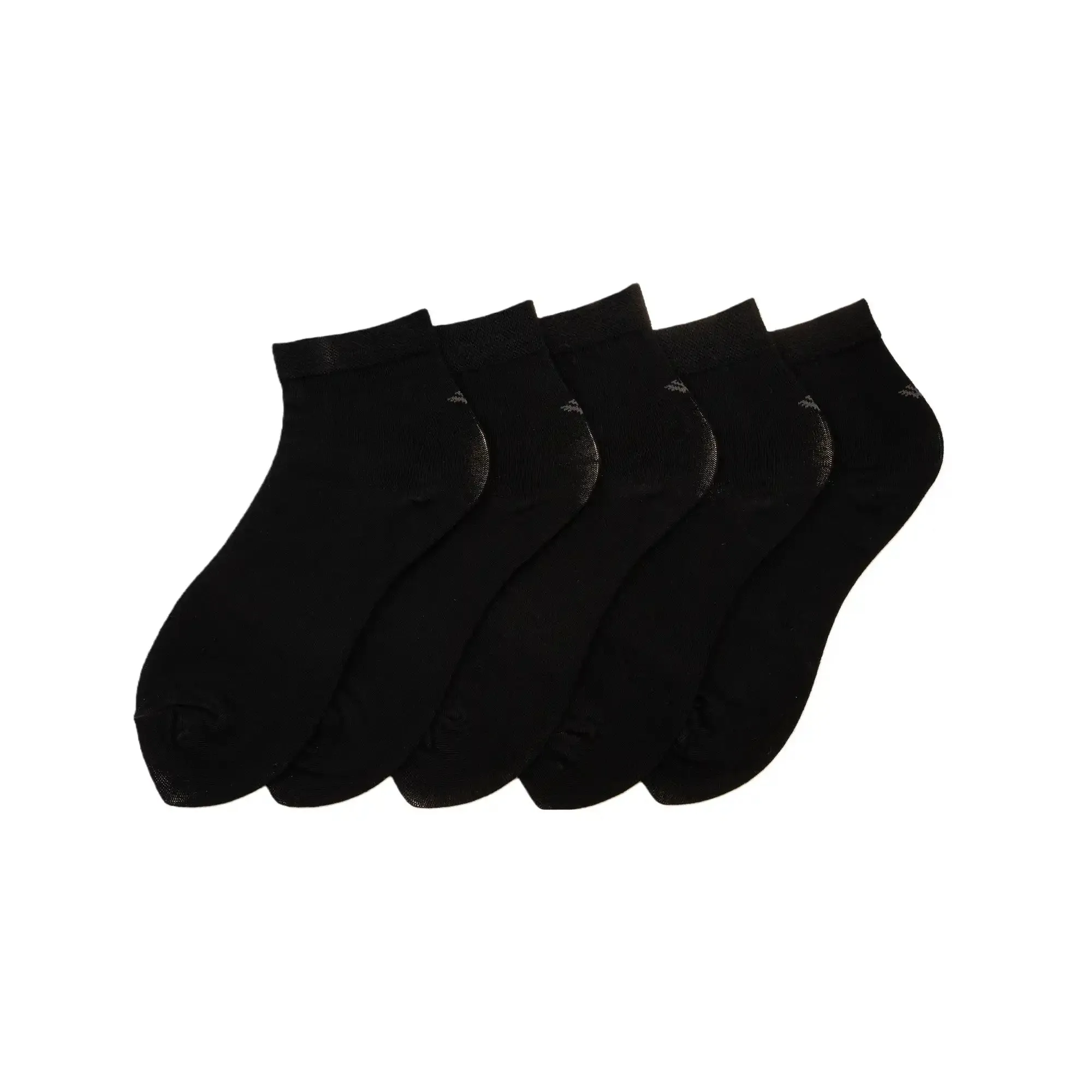 Young Wings Men's Black Colour Cotton Fabric Solid Low Ankle Length Socks - Pack of 5, Style no. 1100-M1