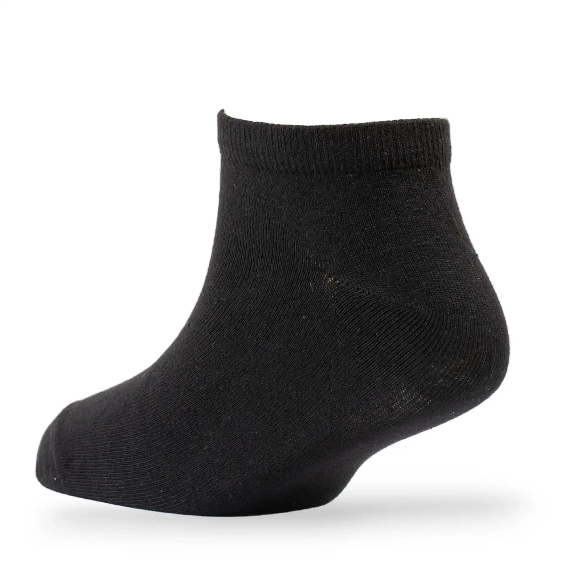 Young Wings Men's Black Colour Cotton Fabric Solid Low Ankle Length Socks - Pack of 5, Style no. 1100-M1